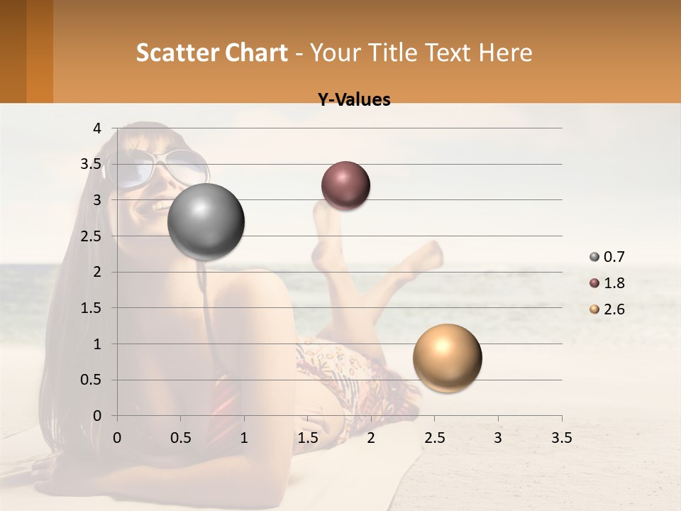 A Woman Laying On The Beach With Sunglasses On Her Head PowerPoint Template