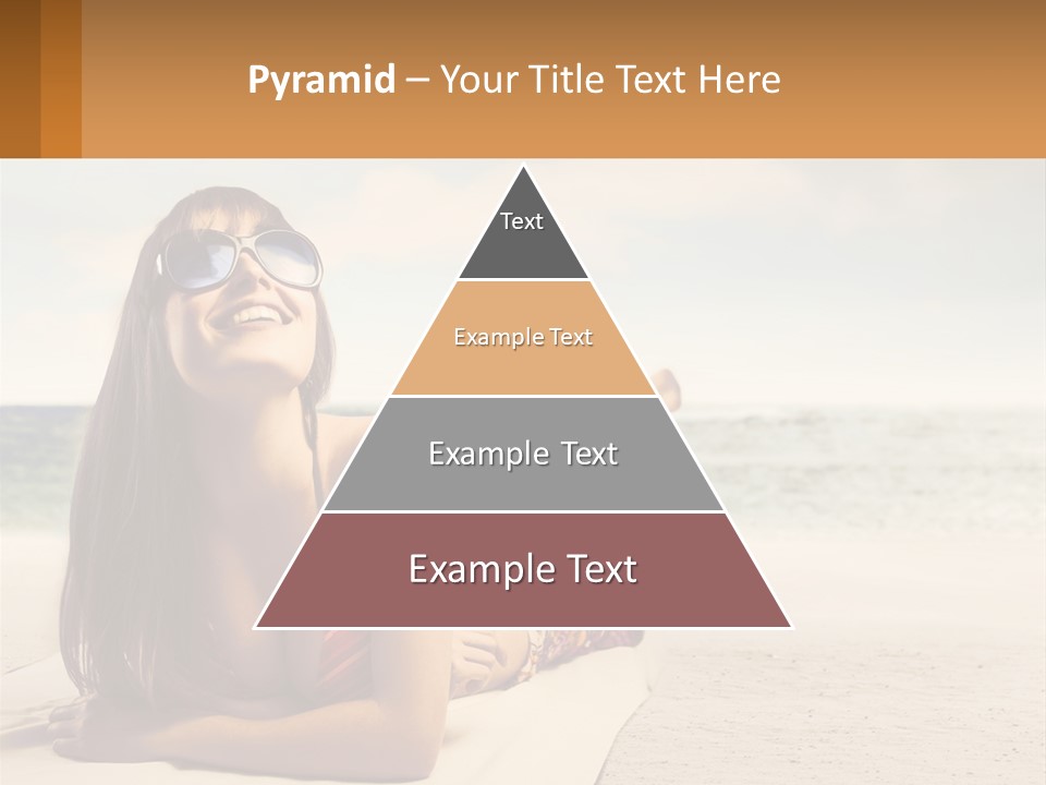 A Woman Laying On The Beach With Sunglasses On Her Head PowerPoint Template