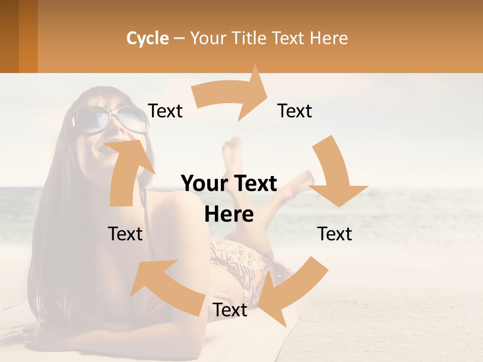 A Woman Laying On The Beach With Sunglasses On Her Head PowerPoint Template