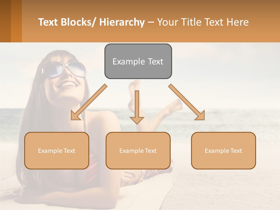 A Woman Laying On The Beach With Sunglasses On Her Head PowerPoint Template