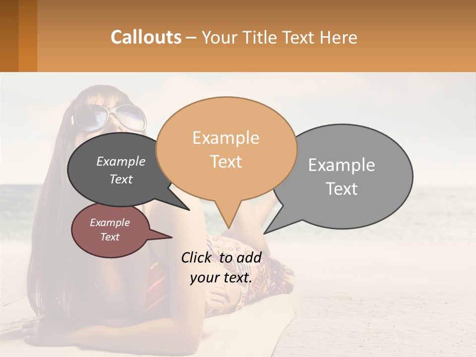 A Woman Laying On The Beach With Sunglasses On Her Head PowerPoint Template