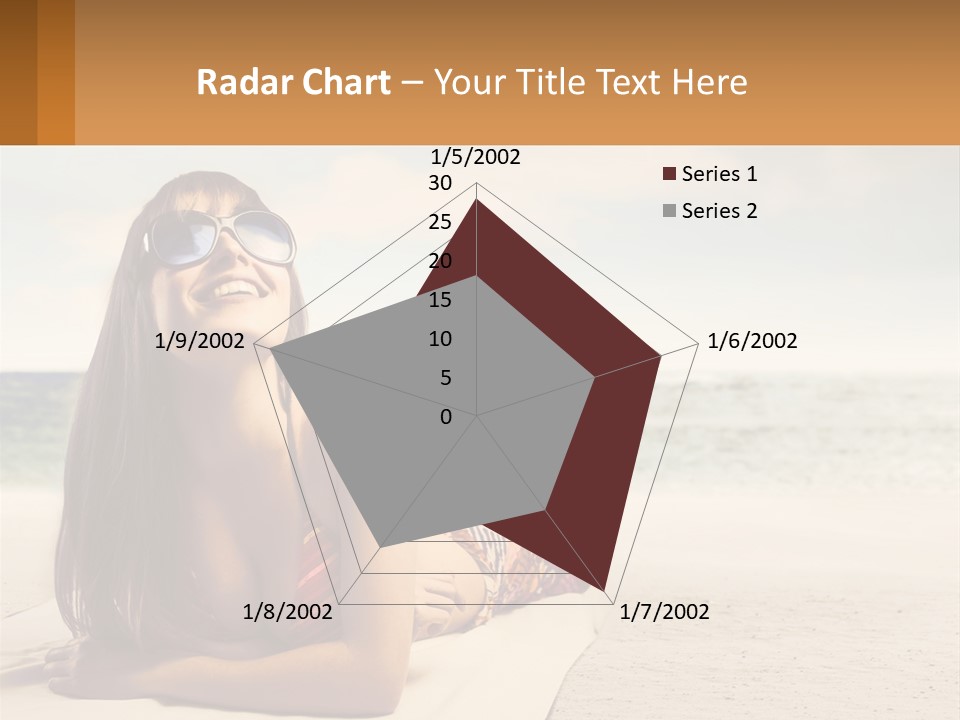 A Woman Laying On The Beach With Sunglasses On Her Head PowerPoint Template