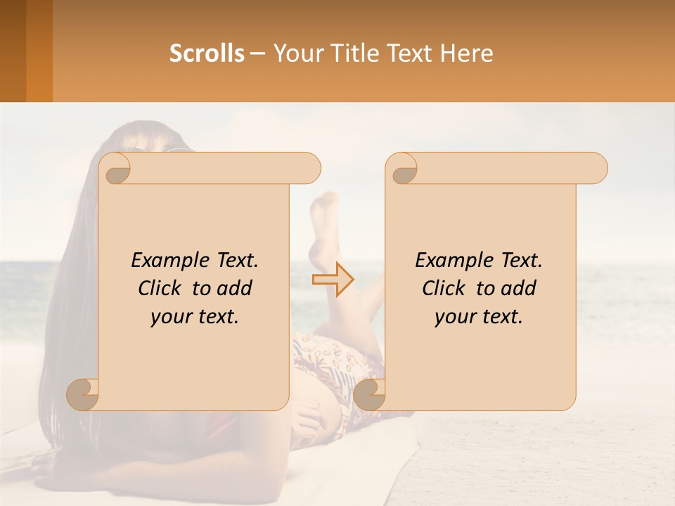 A Woman Laying On The Beach With Sunglasses On Her Head PowerPoint Template