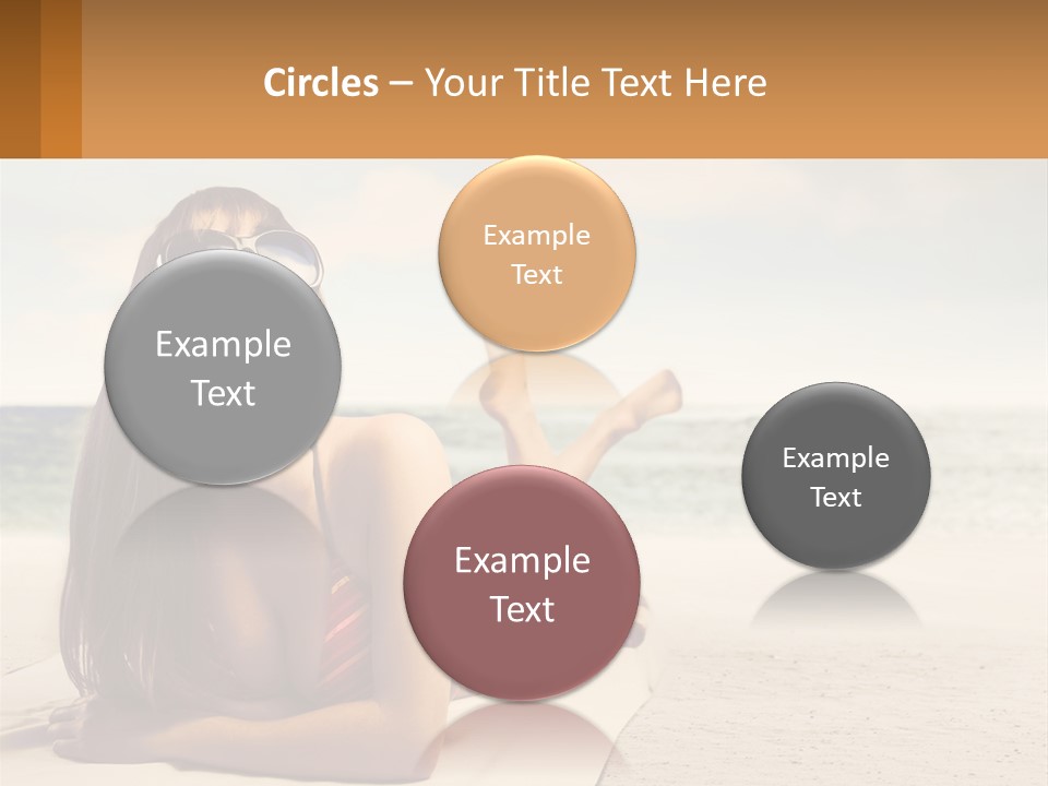 A Woman Laying On The Beach With Sunglasses On Her Head PowerPoint Template