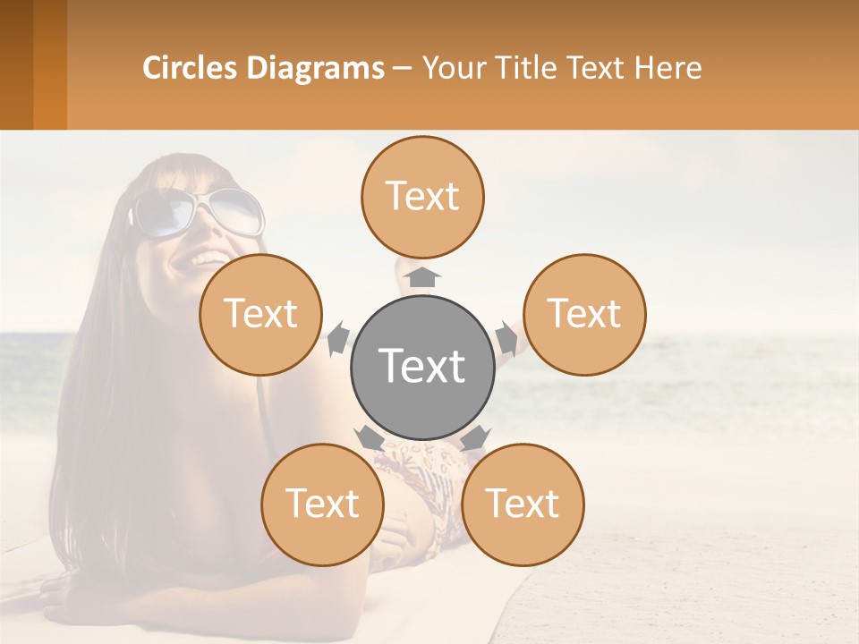 A Woman Laying On The Beach With Sunglasses On Her Head PowerPoint Template