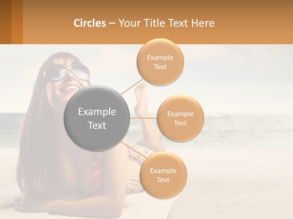 A Woman Laying On The Beach With Sunglasses On Her Head PowerPoint Template