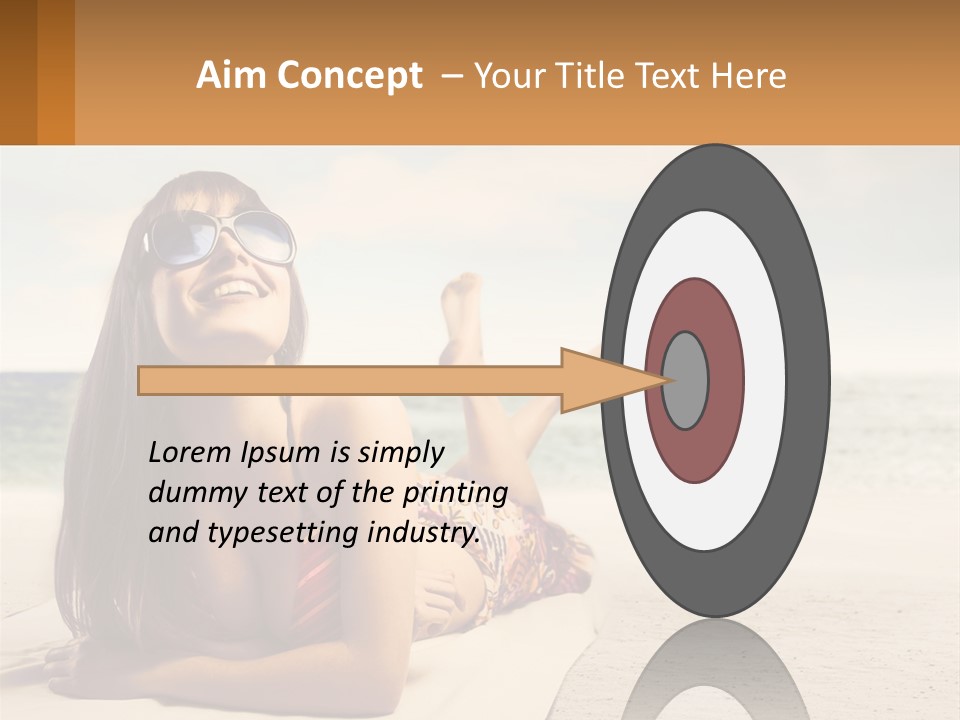 A Woman Laying On The Beach With Sunglasses On Her Head PowerPoint Template