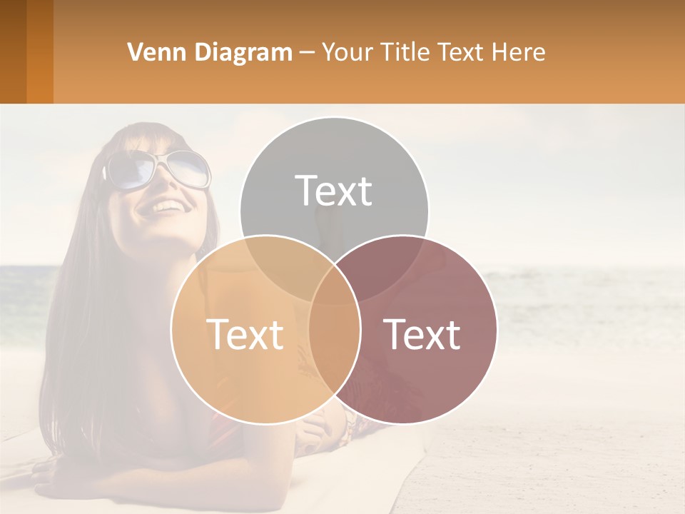 A Woman Laying On The Beach With Sunglasses On Her Head PowerPoint Template