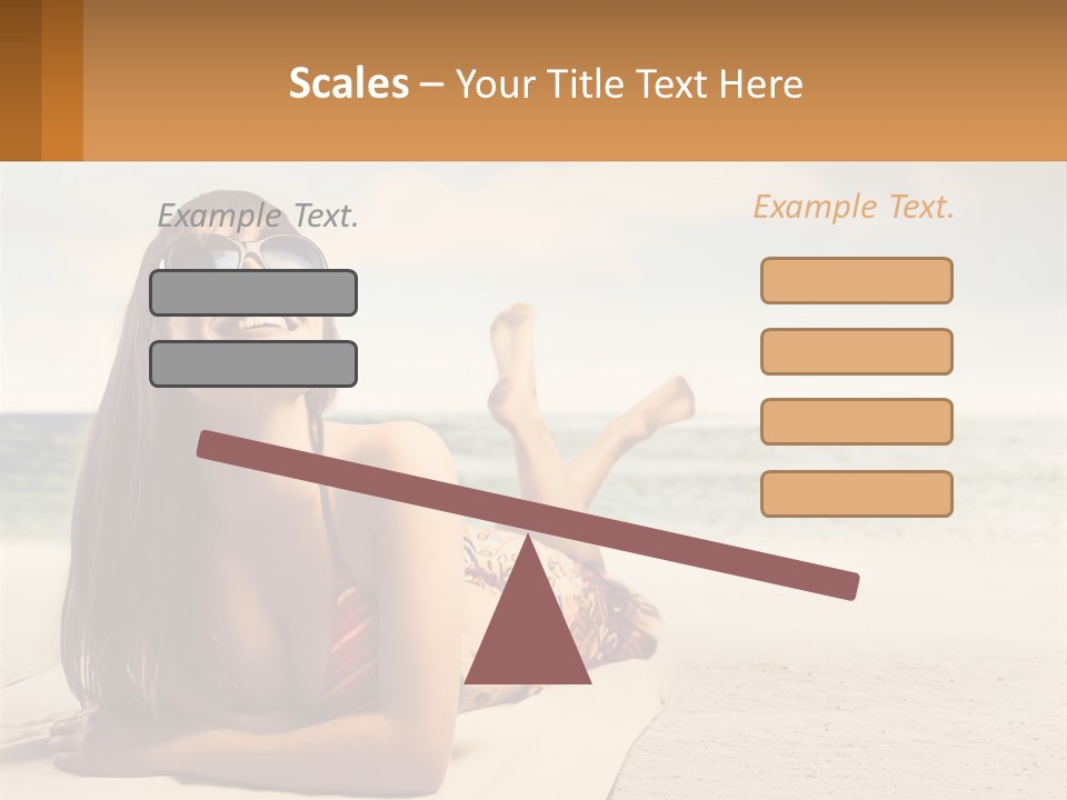 A Woman Laying On The Beach With Sunglasses On Her Head PowerPoint Template