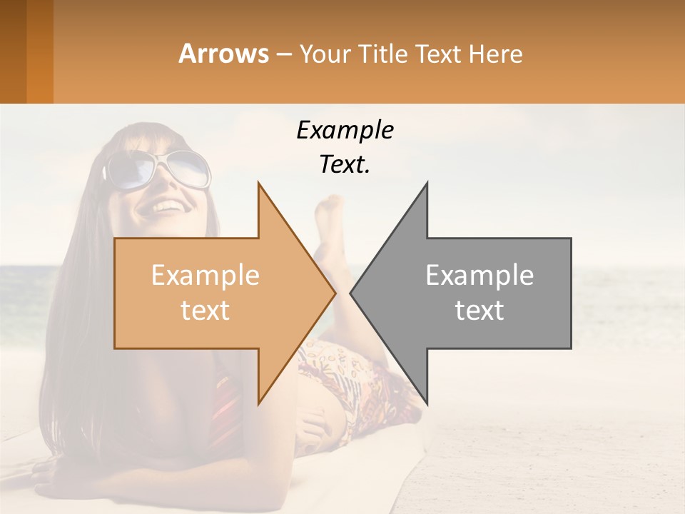 A Woman Laying On The Beach With Sunglasses On Her Head PowerPoint Template