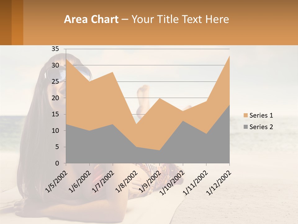 A Woman Laying On The Beach With Sunglasses On Her Head PowerPoint Template