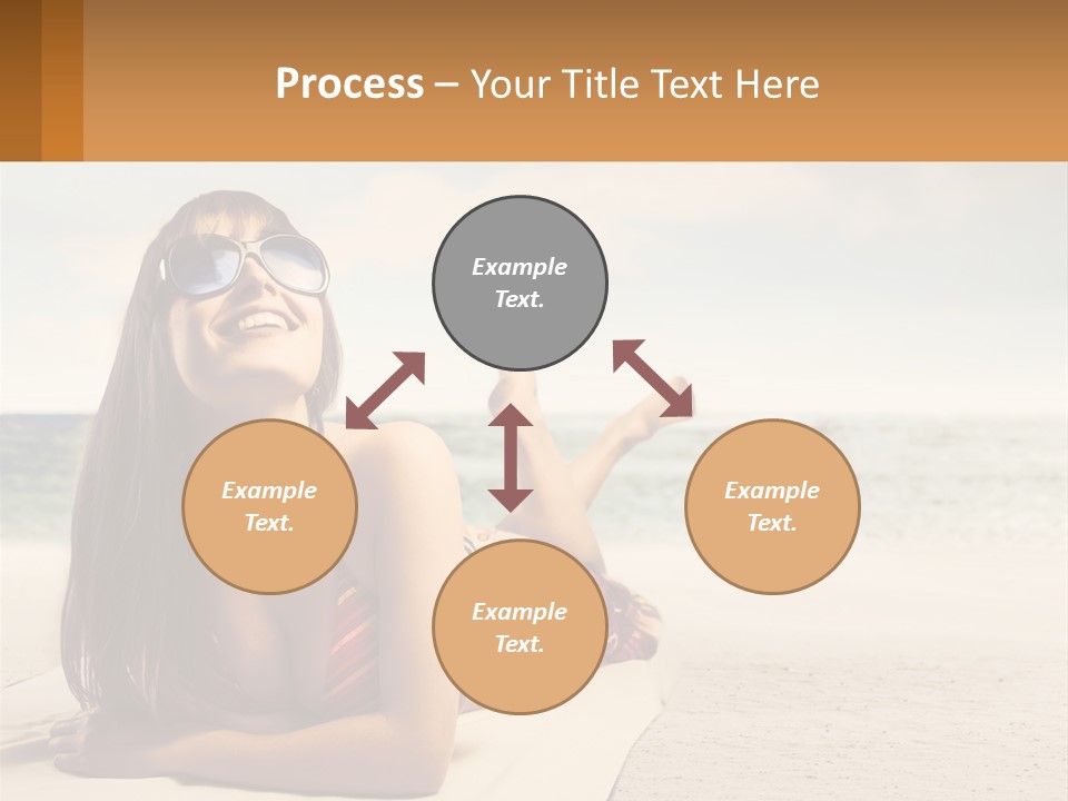 A Woman Laying On The Beach With Sunglasses On Her Head PowerPoint Template