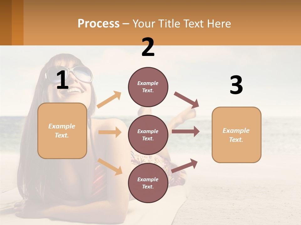 A Woman Laying On The Beach With Sunglasses On Her Head PowerPoint Template