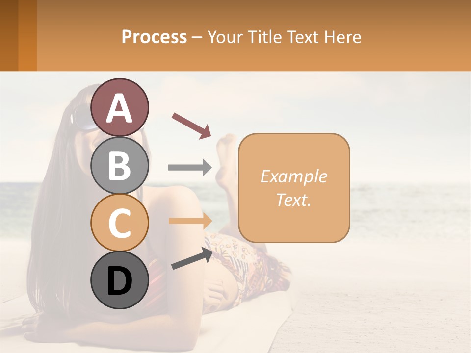 A Woman Laying On The Beach With Sunglasses On Her Head PowerPoint Template