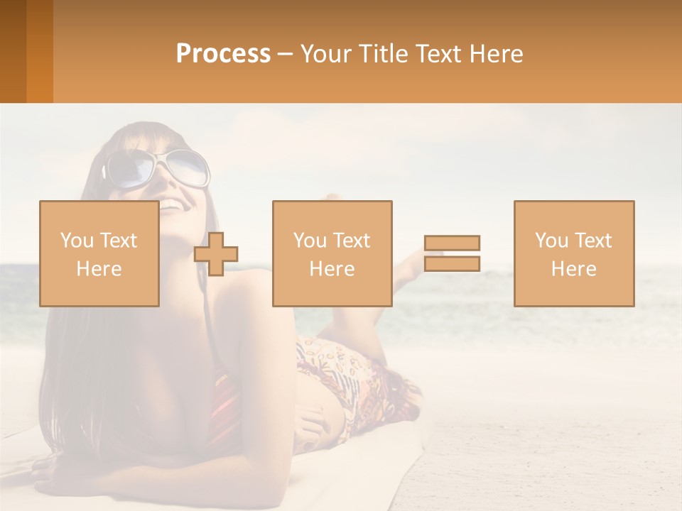 A Woman Laying On The Beach With Sunglasses On Her Head PowerPoint Template