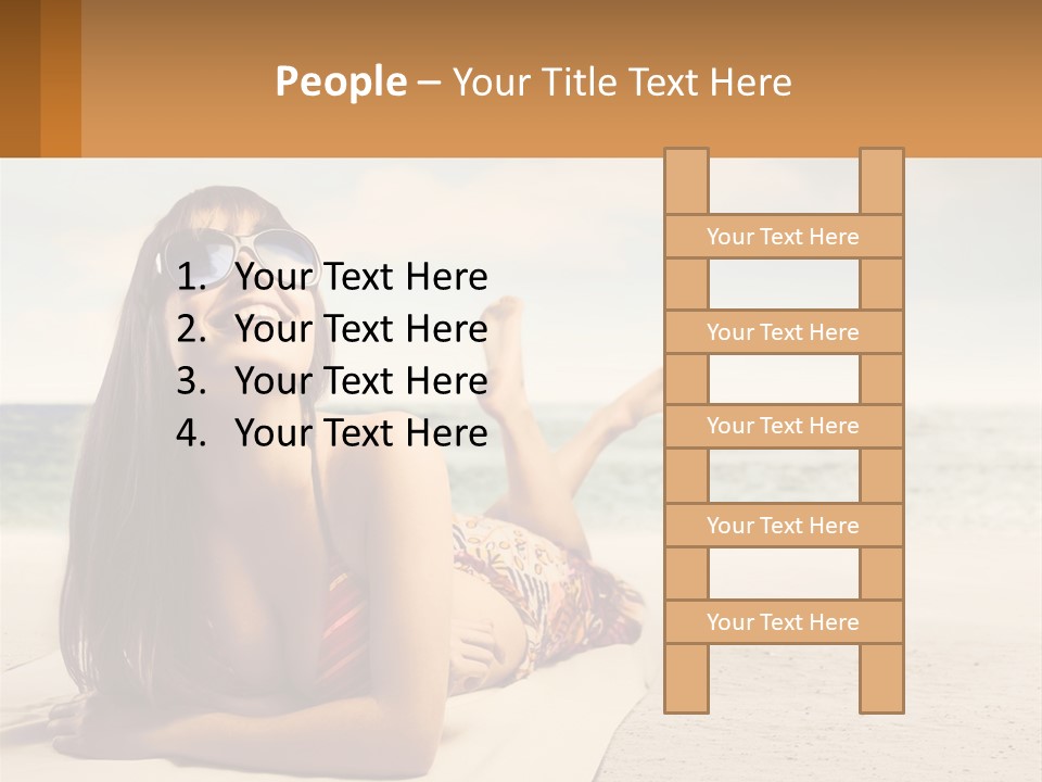 A Woman Laying On The Beach With Sunglasses On Her Head PowerPoint Template