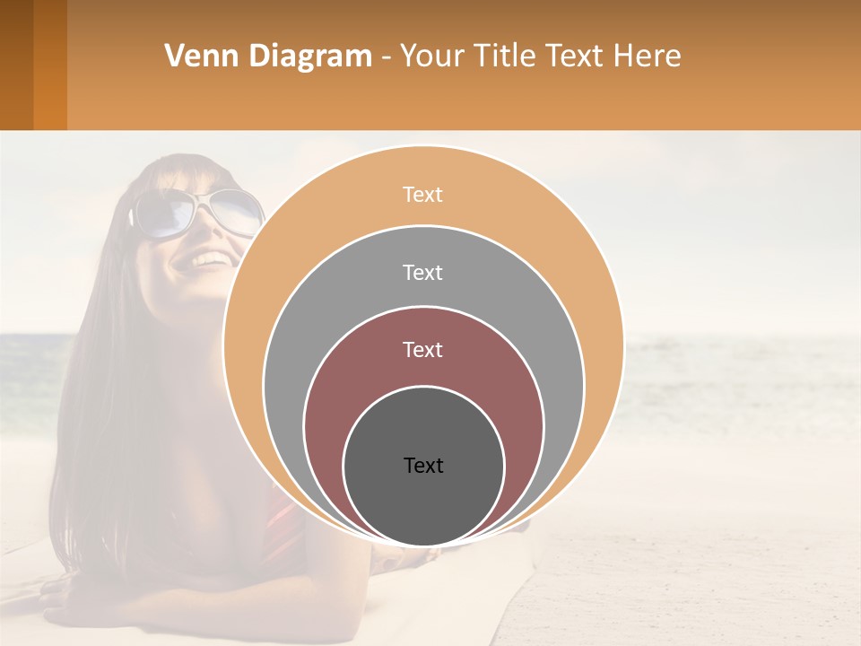 A Woman Laying On The Beach With Sunglasses On Her Head PowerPoint Template