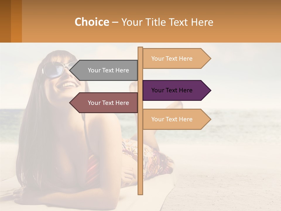 A Woman Laying On The Beach With Sunglasses On Her Head PowerPoint Template