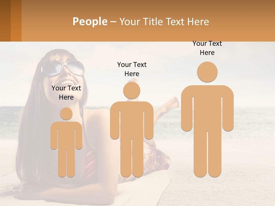 A Woman Laying On The Beach With Sunglasses On Her Head PowerPoint Template