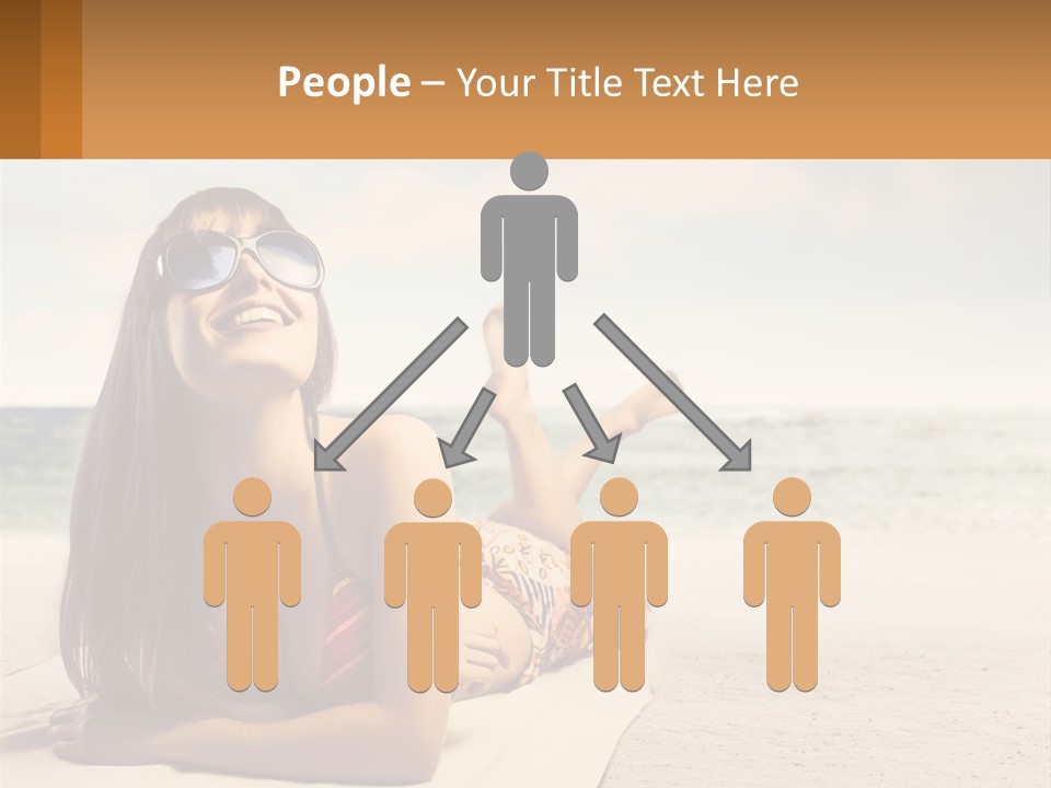 A Woman Laying On The Beach With Sunglasses On Her Head PowerPoint Template