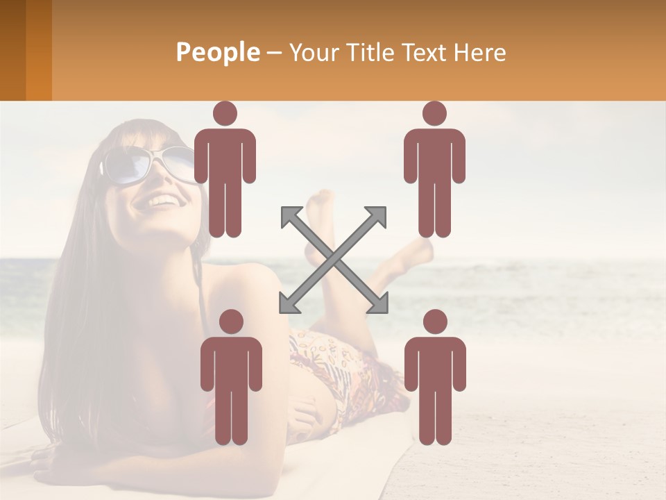A Woman Laying On The Beach With Sunglasses On Her Head PowerPoint Template