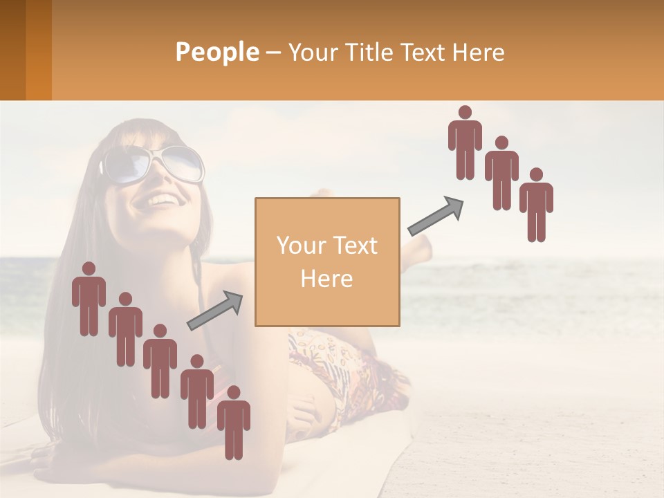 A Woman Laying On The Beach With Sunglasses On Her Head PowerPoint Template