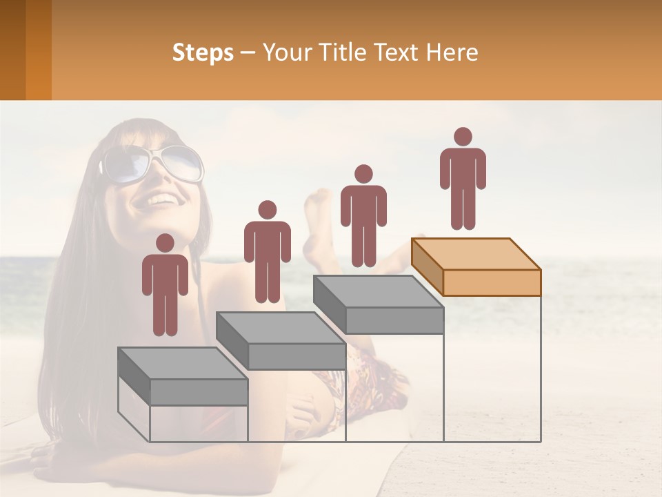 A Woman Laying On The Beach With Sunglasses On Her Head PowerPoint Template