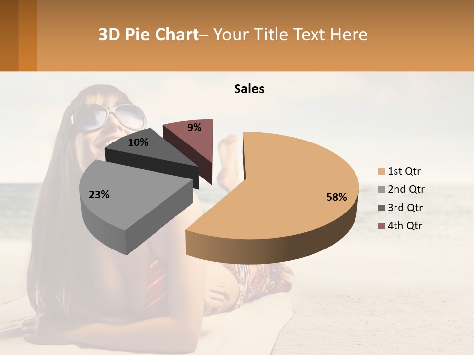 A Woman Laying On The Beach With Sunglasses On Her Head PowerPoint Template