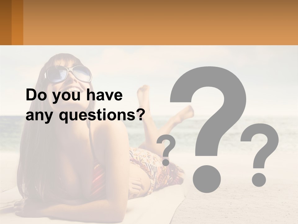 A Woman Laying On The Beach With Sunglasses On Her Head PowerPoint Template