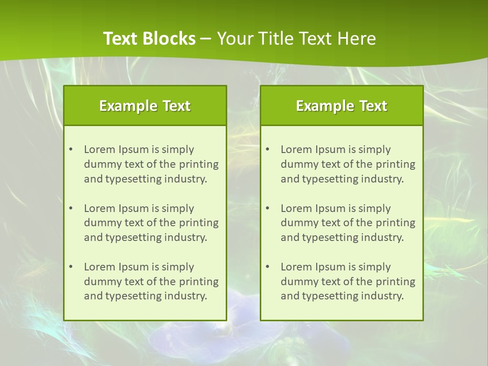 A Green And Blue Flower Powerpoint Presentation PowerPoint Template