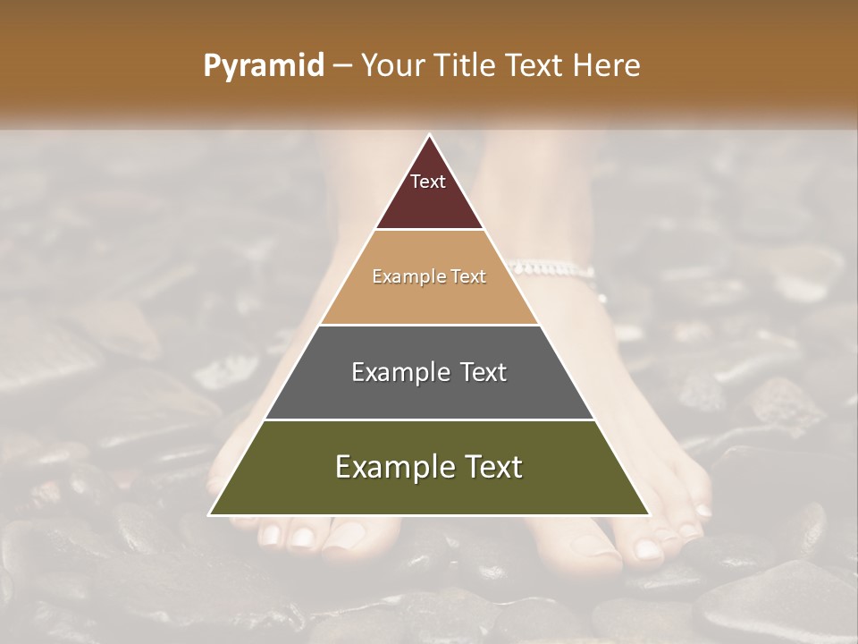 A Woman's Bare Feet On Rocks With A Name Plate PowerPoint Template