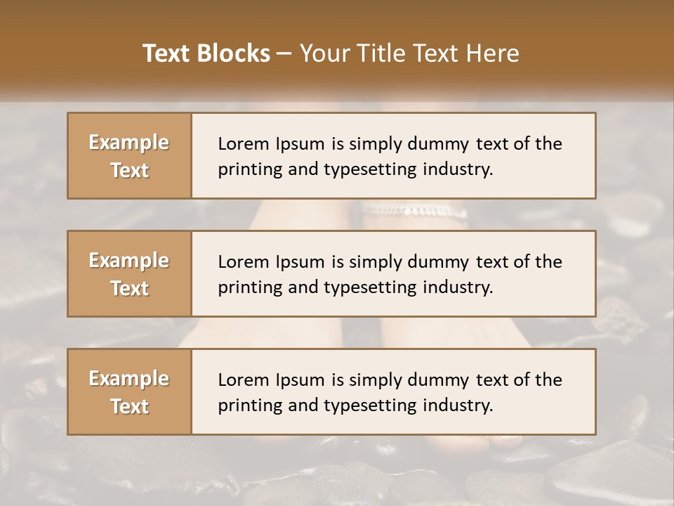 A Woman's Bare Feet On Rocks With A Name Plate PowerPoint Template