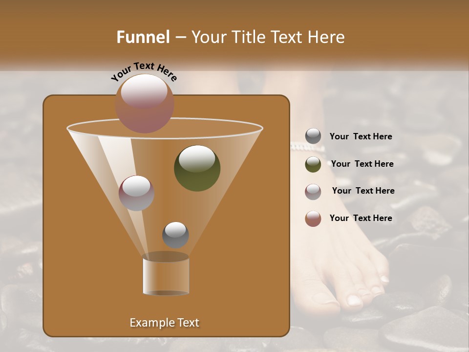 A Woman's Bare Feet On Rocks With A Name Plate PowerPoint Template