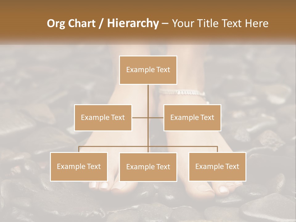 A Woman's Bare Feet On Rocks With A Name Plate PowerPoint Template