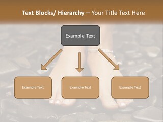 A Woman's Bare Feet On Rocks With A Name Plate PowerPoint Template