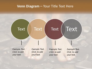 A Woman's Bare Feet On Rocks With A Name Plate PowerPoint Template