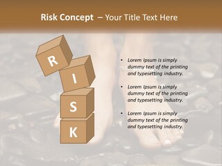 A Woman's Bare Feet On Rocks With A Name Plate PowerPoint Template