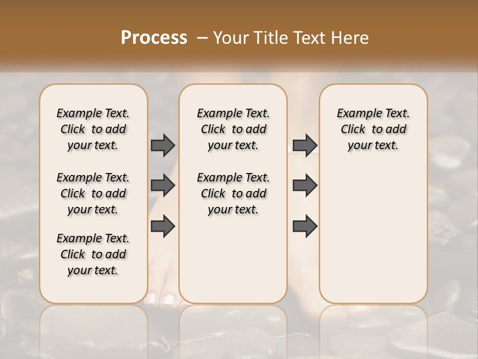 A Woman's Bare Feet On Rocks With A Name Plate PowerPoint Template