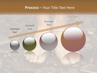 A Woman's Bare Feet On Rocks With A Name Plate PowerPoint Template