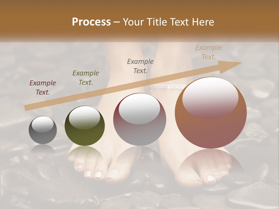 A Woman's Bare Feet On Rocks With A Name Plate PowerPoint Template