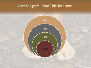 A Woman's Bare Feet On Rocks With A Name Plate PowerPoint Template