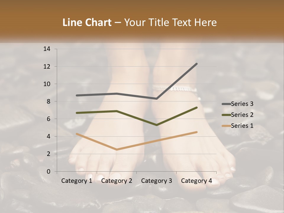 A Woman's Bare Feet On Rocks With A Name Plate PowerPoint Template