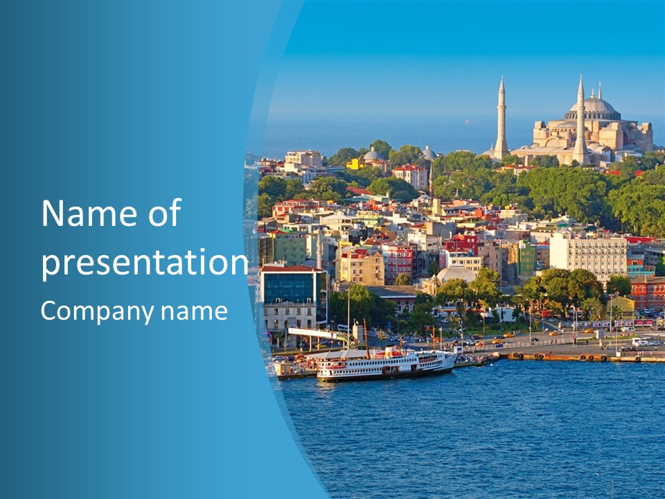 A Large Body Of Water With A City In The Background PowerPoint Template