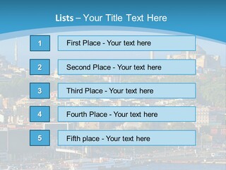 A Large Body Of Water With A City In The Background PowerPoint Template