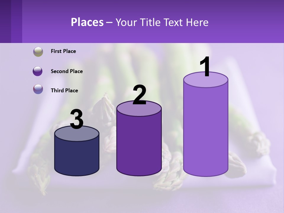 A Bunch Of Green Asparagus On A Purple Surface PowerPoint Template
