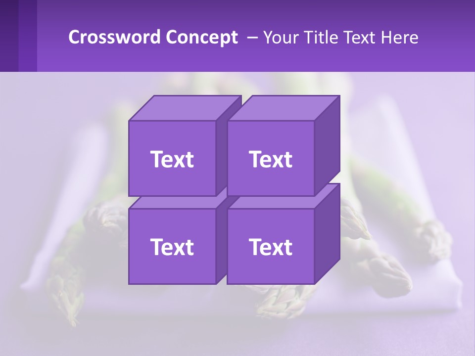 A Bunch Of Green Asparagus On A Purple Surface PowerPoint Template