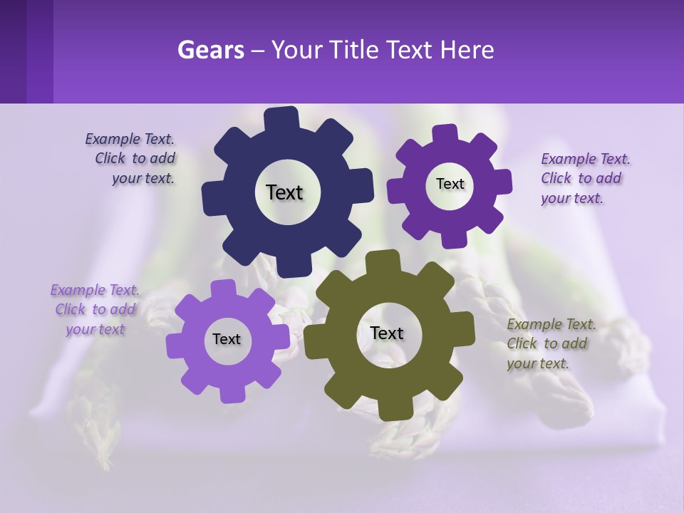 A Bunch Of Green Asparagus On A Purple Surface PowerPoint Template