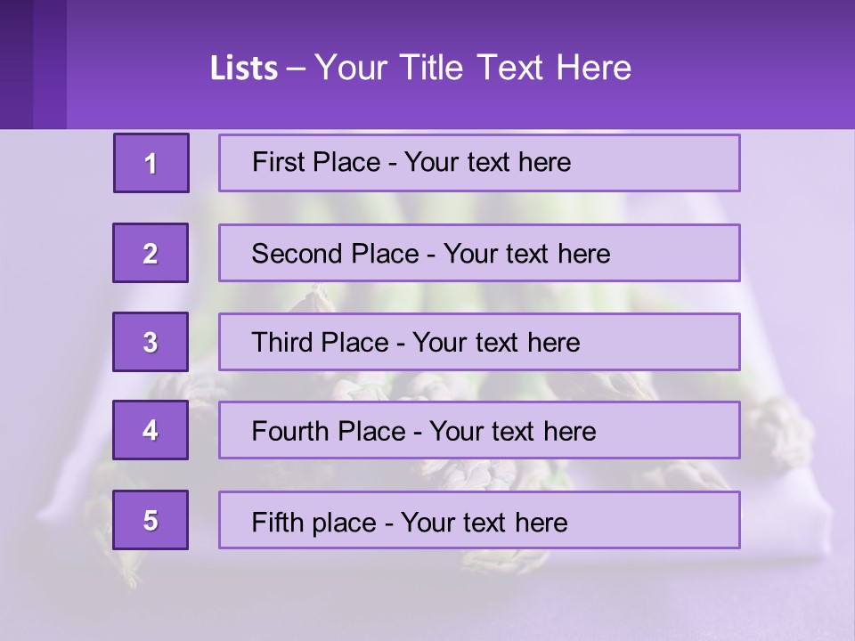 A Bunch Of Green Asparagus On A Purple Surface PowerPoint Template