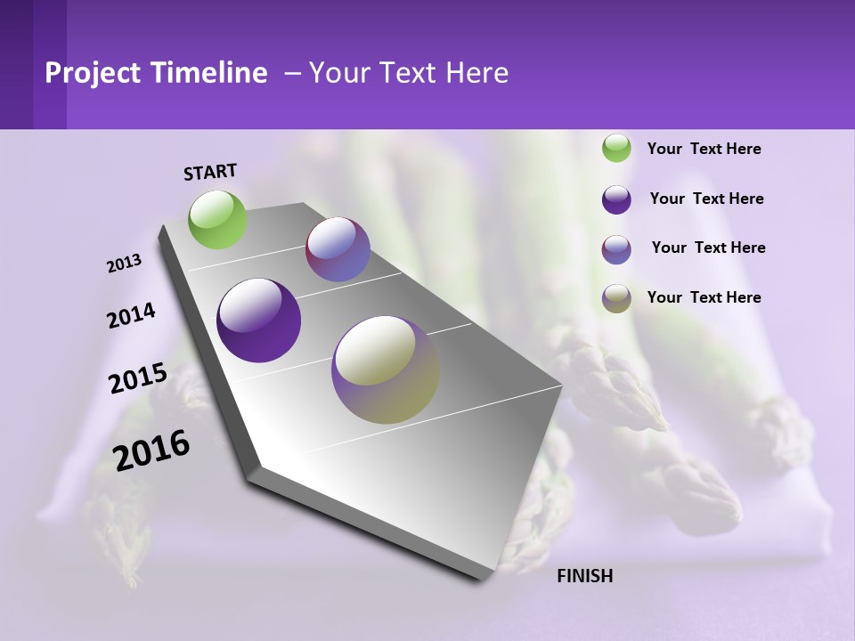 A Bunch Of Green Asparagus On A Purple Surface PowerPoint Template