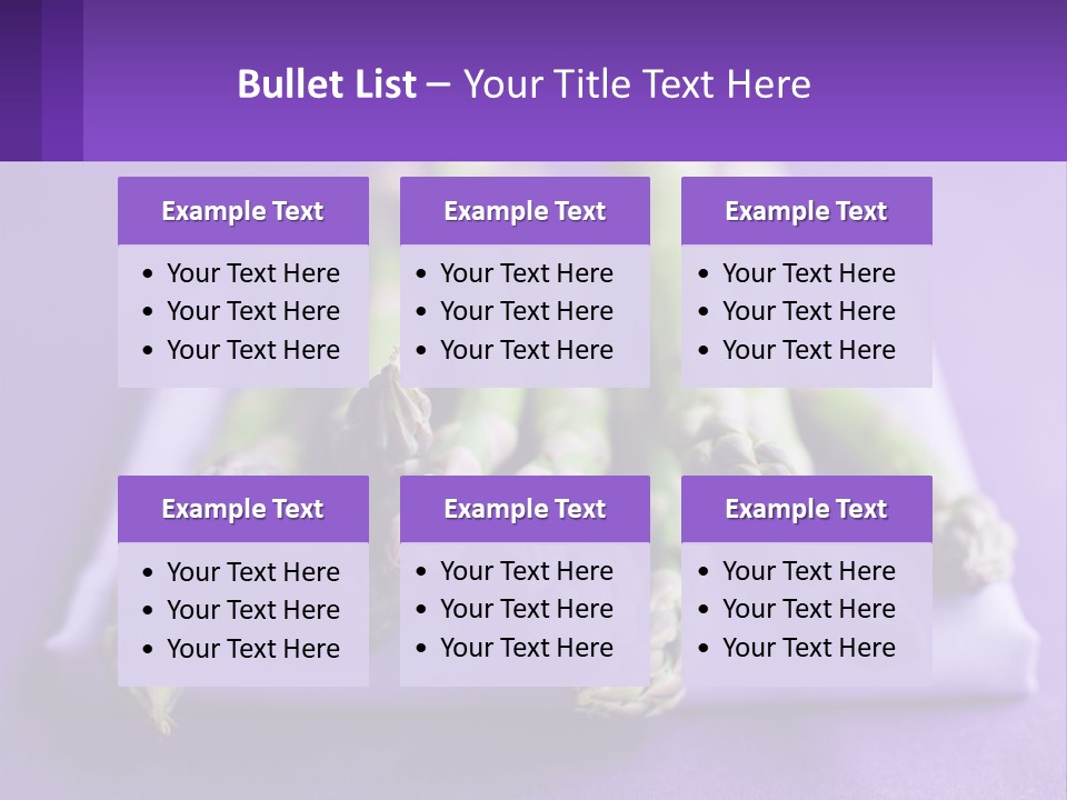 A Bunch Of Green Asparagus On A Purple Surface PowerPoint Template